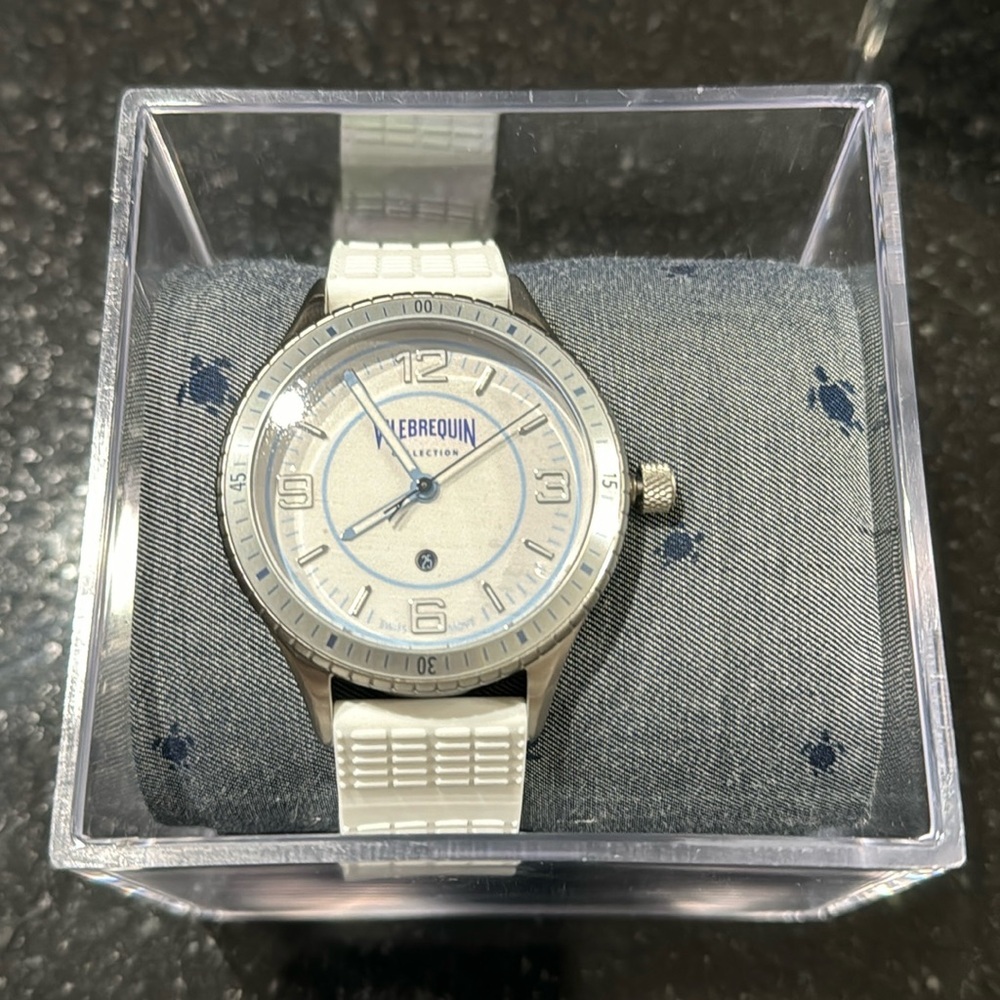 Nwt Vilebrequin Men’s White Rubber Band Watch